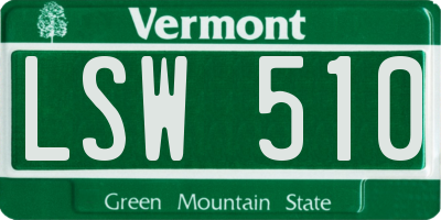 VT license plate LSW510