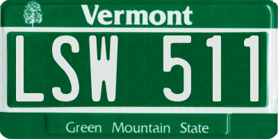 VT license plate LSW511