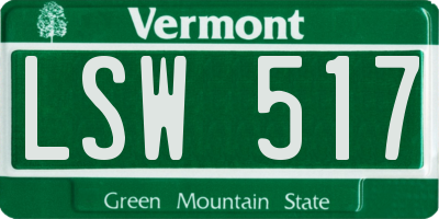 VT license plate LSW517