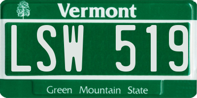 VT license plate LSW519