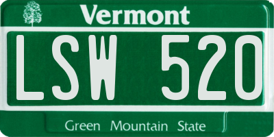 VT license plate LSW520