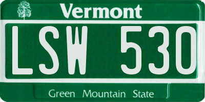 VT license plate LSW530