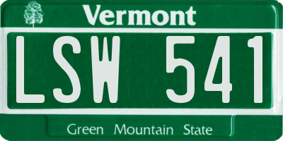 VT license plate LSW541