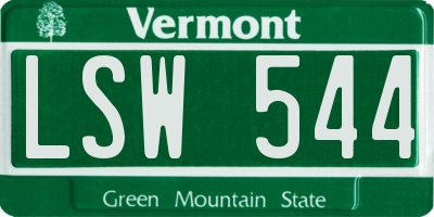 VT license plate LSW544