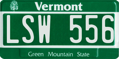 VT license plate LSW556