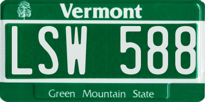 VT license plate LSW588