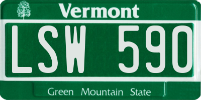 VT license plate LSW590