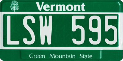 VT license plate LSW595