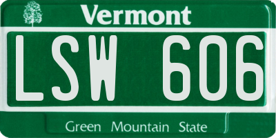 VT license plate LSW606
