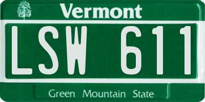 VT license plate LSW611