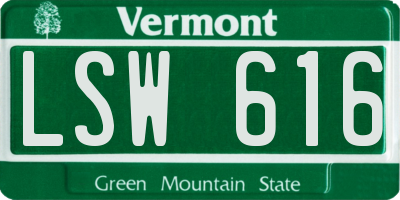 VT license plate LSW616