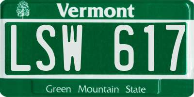 VT license plate LSW617