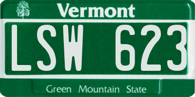 VT license plate LSW623