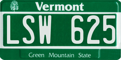 VT license plate LSW625