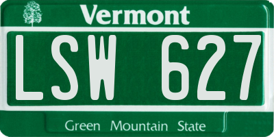 VT license plate LSW627