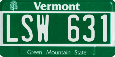 VT license plate LSW631