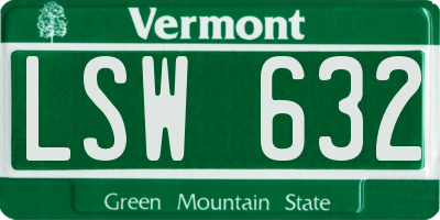 VT license plate LSW632
