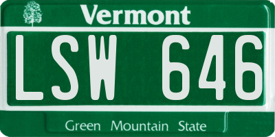 VT license plate LSW646