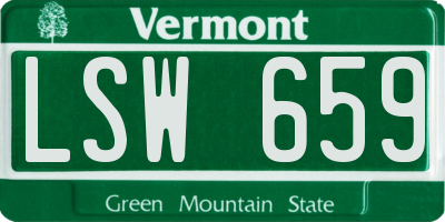 VT license plate LSW659