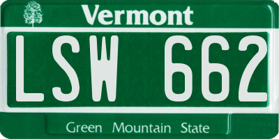 VT license plate LSW662