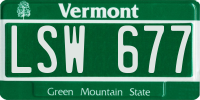 VT license plate LSW677