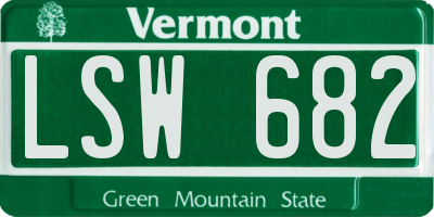VT license plate LSW682