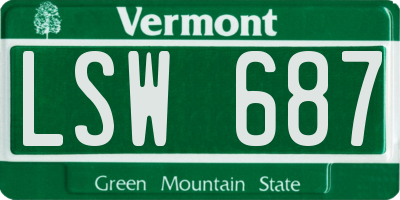 VT license plate LSW687