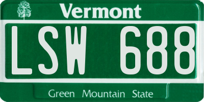 VT license plate LSW688