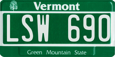 VT license plate LSW690