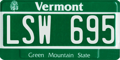 VT license plate LSW695