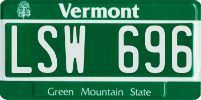 VT license plate LSW696