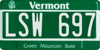 VT license plate LSW697