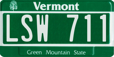 VT license plate LSW711
