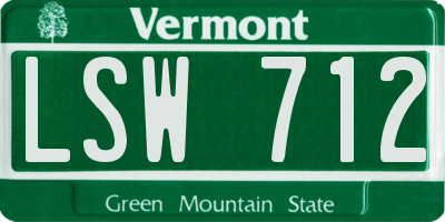 VT license plate LSW712