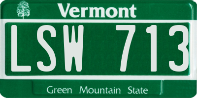 VT license plate LSW713