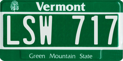 VT license plate LSW717
