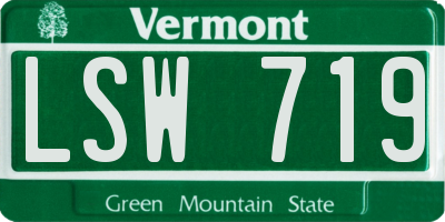 VT license plate LSW719
