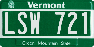 VT license plate LSW721