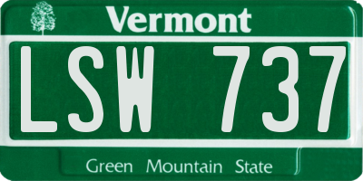 VT license plate LSW737