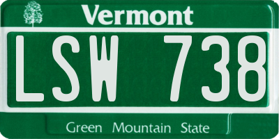 VT license plate LSW738