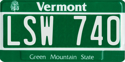 VT license plate LSW740