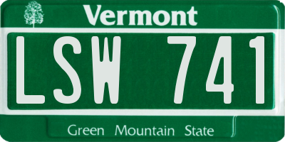 VT license plate LSW741