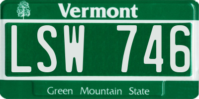 VT license plate LSW746