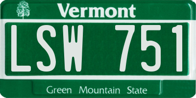 VT license plate LSW751