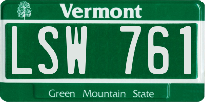 VT license plate LSW761