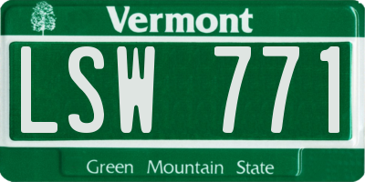 VT license plate LSW771