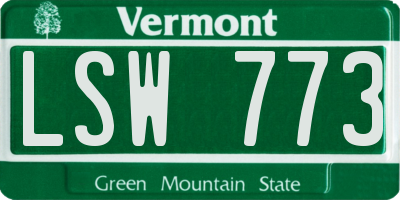 VT license plate LSW773