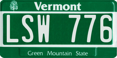 VT license plate LSW776