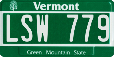 VT license plate LSW779