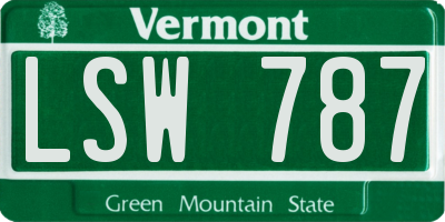 VT license plate LSW787